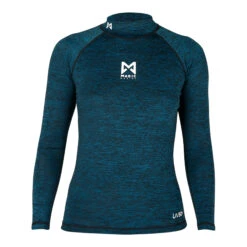 Magic Marine Womens Cube Long Sleeve Rashvest - Dark Blue Melee -Aqua Wear Shop 2022 Magic Marine Womens Cube Long Sleeve Rash Guard Dark Blue Melee MM081011 448 01