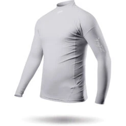 Zhik ECO Spandex Rash Guard Long Sleeve - Platinum -Aqua Wear Shop 2023 Zhik DTP 0063 K PLT LeftSide