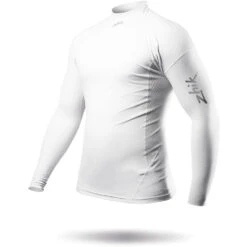 Zhik ECO Spandex Rash Guard Long Sleeve - White 7 Zhik ECO Spandex Rash Guard Long Sleeve - White -Aqua Wear Shop 2023 Zhik DTP 0063 M WHT LeftSide