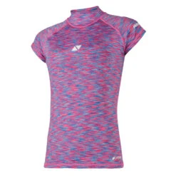 Magic Marine Womens Cube Short Sleeve Rashvest - Blue/Pink Melee